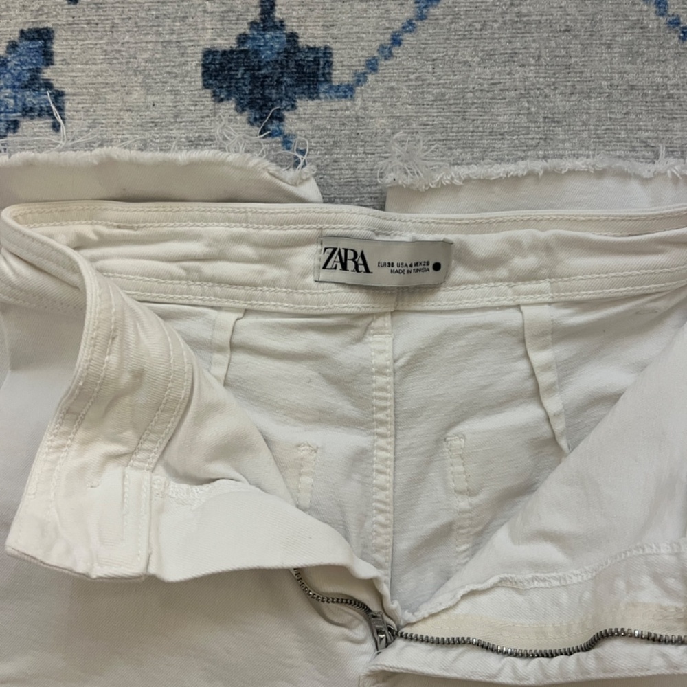 Zara Marine Straight Jeans White Size 4 - Picture 4 of 4